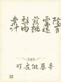 棠梨煎雪除了蜜汁肉桃还有什么肉