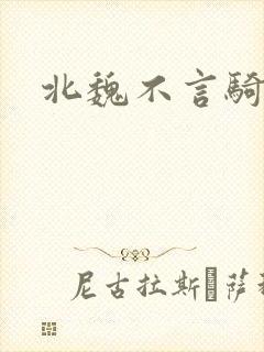 北魏不言骑