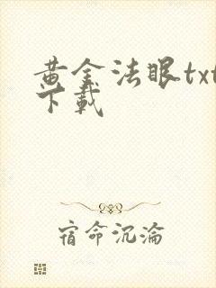 黄金法眼txt下载