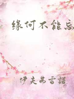 缘何不能忘记你