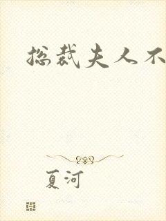 总裁夫人不好当