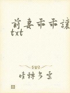 前妻乖乖让我疼txt