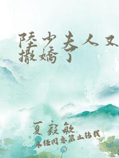 陆少夫人又双叒撒娇了