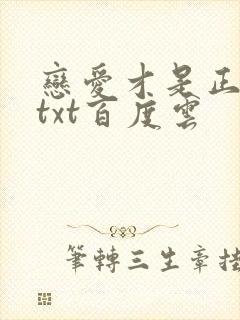 恋爱才是正经事txt百度云