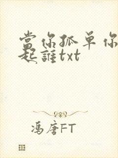 当你孤单你会想起谁txt