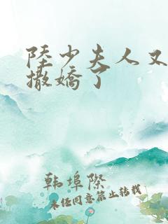 陆少夫人又双叒撒娇了