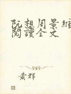 阮想周景维免费阅读全文