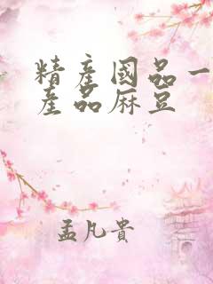 精产国品一二三产品麻豆