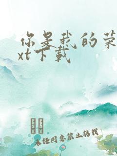 你是我的荣耀txt下载