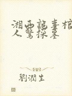 湘西诡事棺山道人惊探墓