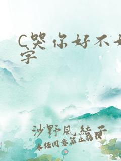 C哭你好不好文字