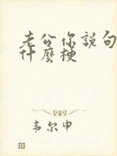 老公你说句话啊什么梗