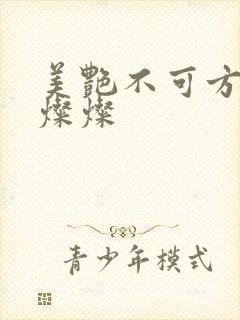 美艳不可方物耿灿灿