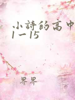 小诗的高中日记1一15