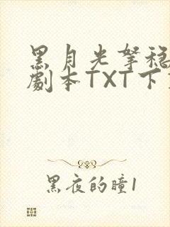 黑月光拿稳BE剧本TXT下载