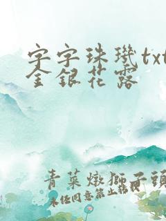 字字珠玑txt金银花露