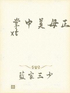 掌中美母正版txt