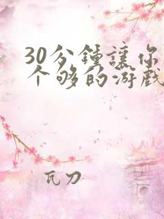 30分钟让你桶个够的游戏软件