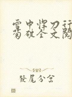 雪中悍刀行姜泥菊破全文阅读