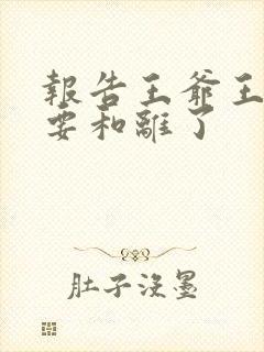 报告王爷王妃又要和离了