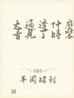 太通透什么毛都看见了时装