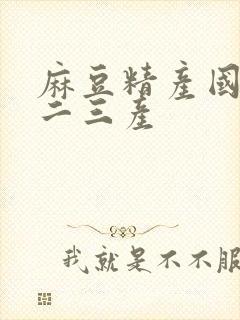 麻豆精产国品一二三产