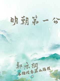 明朝第一公子