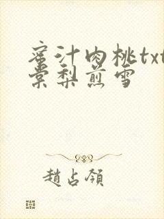 蜜汁肉桃txt棠梨煎雪