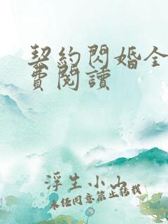 契约闪婚全文免费阅读