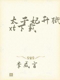 太子妃升职记txt下载