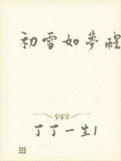 初雪如梦醒