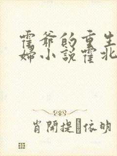 霍爷的重生小媳妇小说霍北江