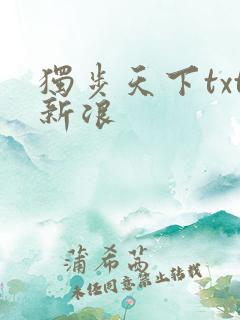 独步天下txt新浪