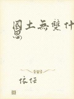 国土无双什么意思