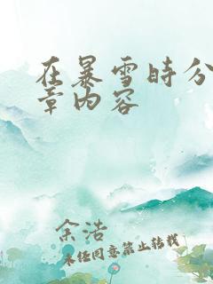 在暴雪时分54章内容