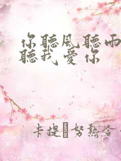 你听风听雨却不听我爱你