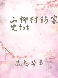 山柳村的寡妇情史txt