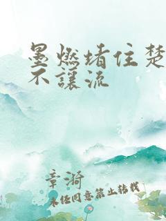 墨燃堵住楚晚宁不让流