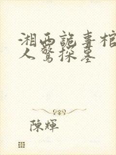 湘西诡事棺山道人惊探墓