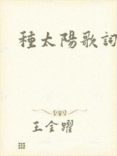 种太阳歌词