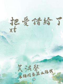 把爱错给了你txt