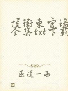 侯卫东官场笔记全集txt下载