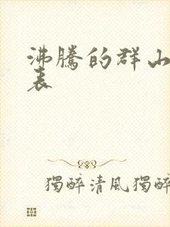 沸腾的群山演员表