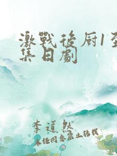 激战后厨1至5集日剧