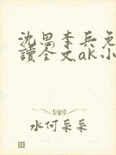 沈思李兵免费阅读全文ak小说