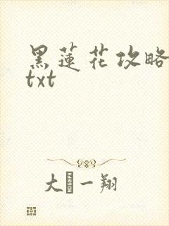 黑莲花攻略手册txt