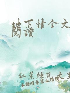 地下情全文免费阅读