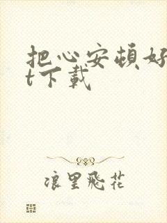 把心安顿好txt下载