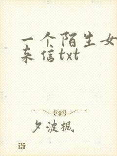 一个陌生女人的来信txt