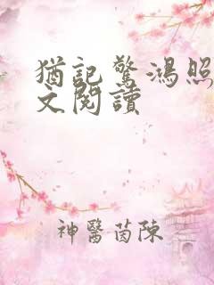 犹记惊鸿照影全文阅读